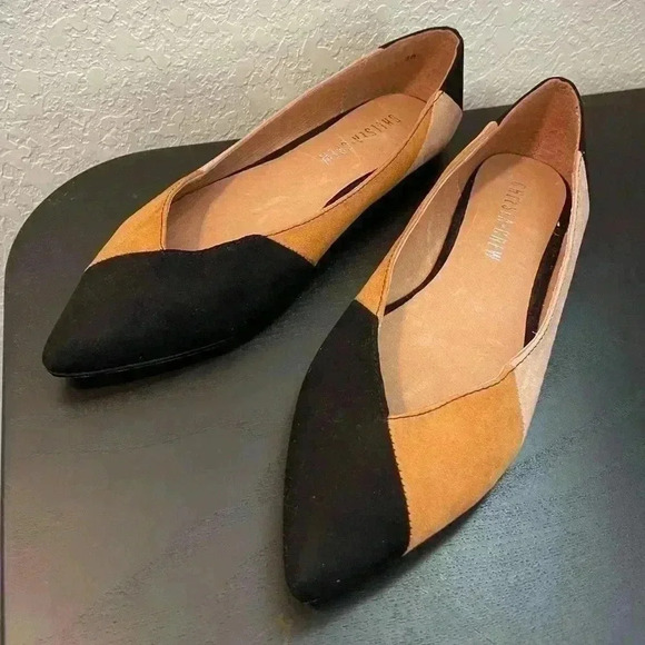 Chelsea Crew ModCloth Pedro Y2K Color Block Suede point toe flats EUR 38 - Picture 2 of 6